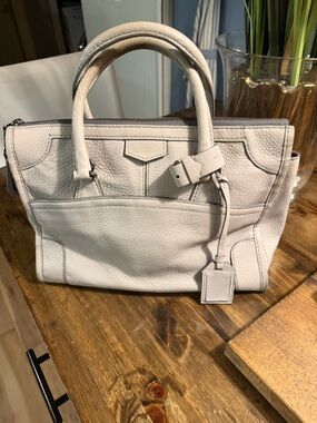 Reed Krakoff Light gray  Leather Top-Handle Satchel